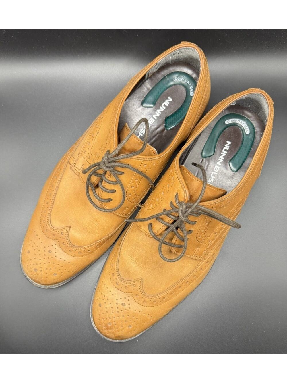 Nunn Bush Comfort Gel Men's Brown Wingtip Oxford Leather Shoes 84525-221 SZ 10 M